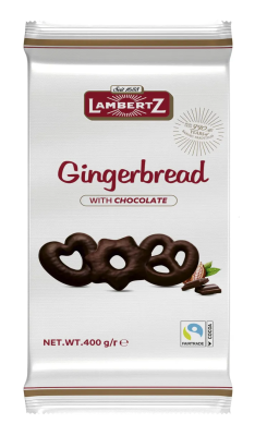 Пряники Ламбертц имбирные фигурные в темном шоколаде 400г