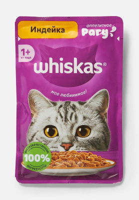 Корм влажный для кошек Вискас Индейка рагу 75г