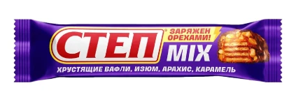 Батончик Степ Микс XXL вафельные глазированные 80г