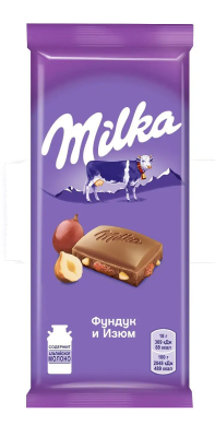 Шоколад Милка молочный Фундук/Изюм 90г