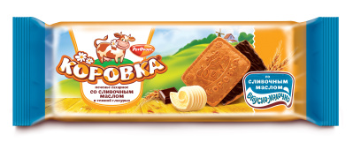 Печенье Коровка сахарное со сливочным маслом и глазурью 100г