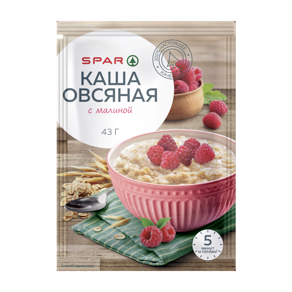 Каша овсяная SPAR Малина 43г