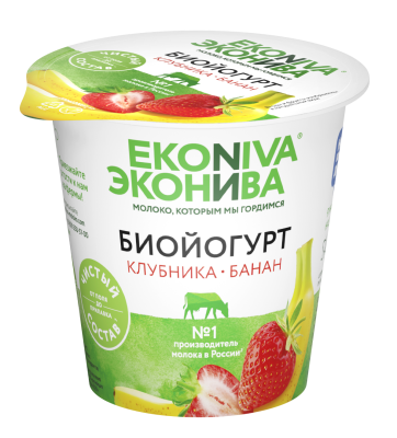 Биойогурт ЭкоНива Клубника/Банан 2,8% 125г БЗМЖ