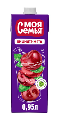 Напиток Моя Семья Яблоко/Вишня/Мята 0,95л