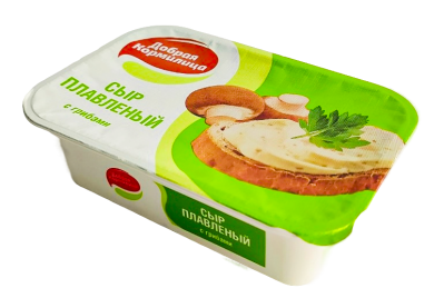 Сыр плавленый Добрая Кормилица Легкий Грибы 50% ванночка 150г БЗМЖ