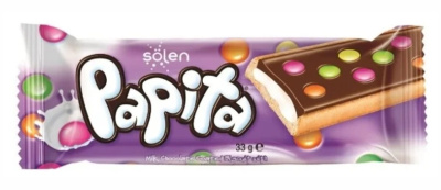 Печенье Папита с молочным шоколадом, с молочным кремом и драже 33г