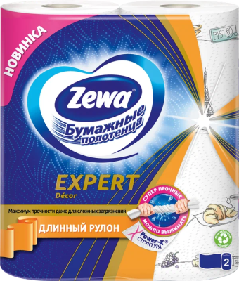 Полотенце бумажное Зева 3-сл 2 рул Эксперт Декор