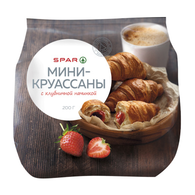 Круассаны мини SPAR с Клубничной начинкой 200г