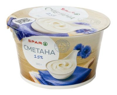 Сметана SPAR 15% 180г БЗМЖ