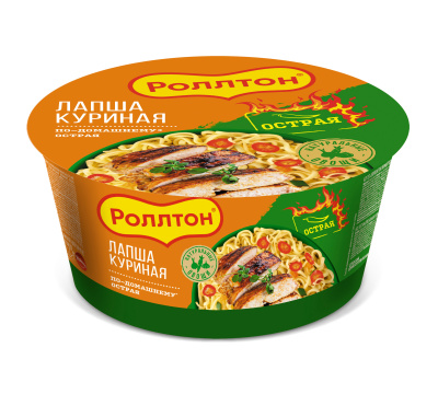 Лапша б/п Роллтон Курица острая 90г чаша