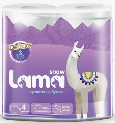 Бумага туалетная Lama 3-сл 4 рул Soft белая