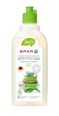 Средство для посуды SPAR 500мл Алоэ биоразлагаемое