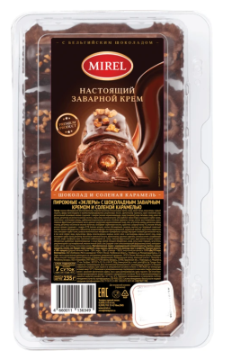 Пирожное Эклеры с шоколадным заварным кремом и соленой карамелью Мирель 235г