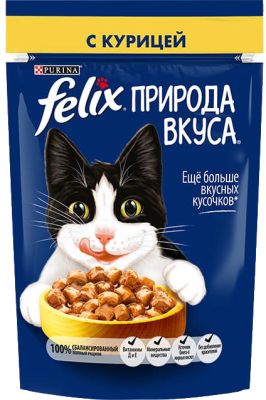 Корм влажный для кошек Феликс Природа Вкуса Курица 75г