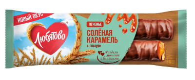 Батончик Любятово Печенье с соленой карамелью в глазури 50г