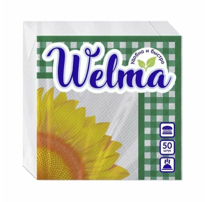 Салфетки бум велма 1-сл А50 Вишня/Подсолнух