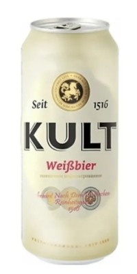 Пиво светлое н/ф Культ Пшеничное 0,45л 5% ж/б