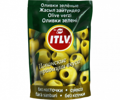 Оливки зеленые б/к ИТЛВ 195г д/пак