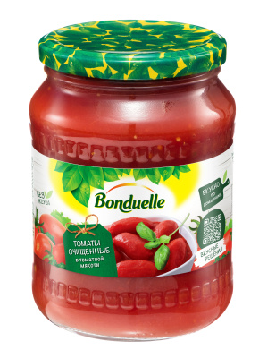 Томаты очищенные в томатной мякоти Бондюэль 680г ст/б