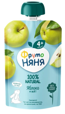 Пюре ФрутоНяня Яблоко с 4мес д/п 90г