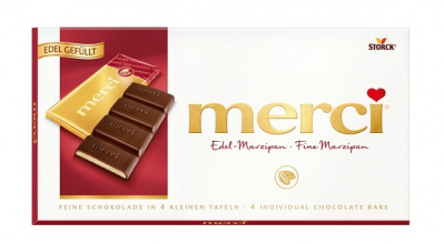 Шоколад Мерси темный с начинкой марципан 100г