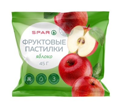 Пастилки фруктовые SPAR Яблоко 45г