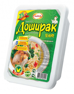 Лапша б/п со вкусом курицы с перцем Доширак 90г тарелка