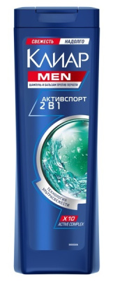 Шампунь-бальзам Клеар Витабе 400мл 2в1 Актив спорт против перхоти муж