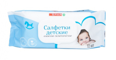 Салфетки влаж детские SPAR с крышкой 72шт