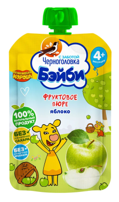 Пюре Черноголовка Бейби Яблоко/Банан/Творог с 6мес д/п 85г