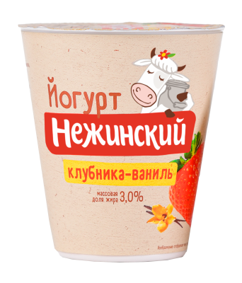 Йогурт Нежинская МФ Клубника/Ваниль 3% 290г БЗМЖ