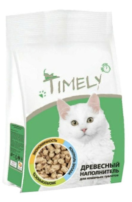 Наполнитель для кошачьего туалета Тимели древесный комкующийся 5л