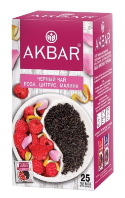 Чай Акбар черный Роза/Цитрус/Малина 25пак