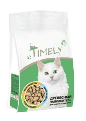 Наполнитель для кошачьего туалета Таймли древесный 2,5кг