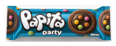 Печенье Папита Пати с какао и с молочной начинкой в темном шоколаде и драже 63г