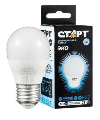 Лампа светодиодная Старт Холодный свет 10 Вт Е27