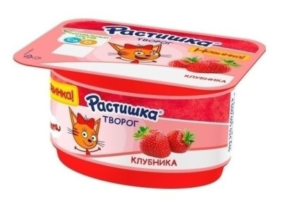 Творог Растишка Клубника с 3-х лет 3,5% 110г БЗМЖ