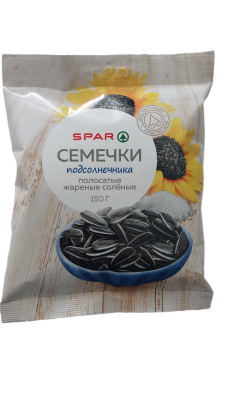 Семечки SPAR полосатые жареные соленые 150г