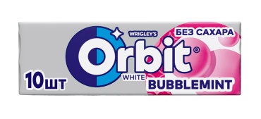 Жевательная резинка Орбит белоснежный Баблминт Фрукты и Мята
