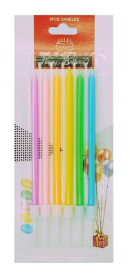 Свечи для торта Яркие полоски Фиеста