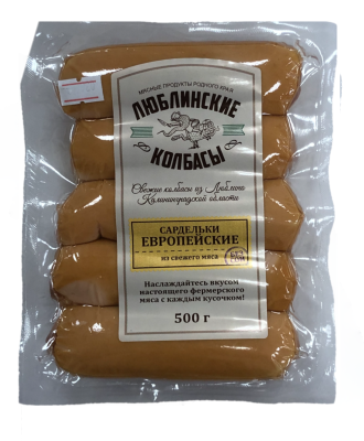 Сардельки Европейские н/о ЛП в/у 500г