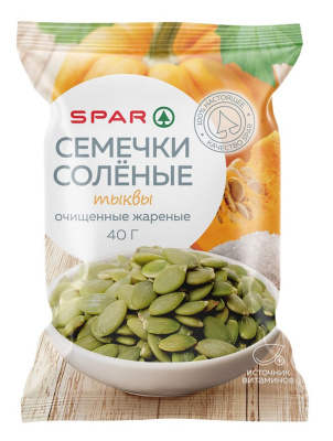 Семечки тыквенные очищенные SPAR жареные 40г