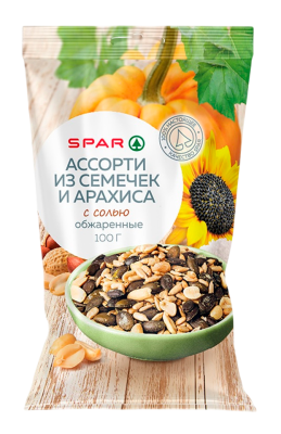 Ассорти из семечек и арахиса SPAR жаренные с солью 100г