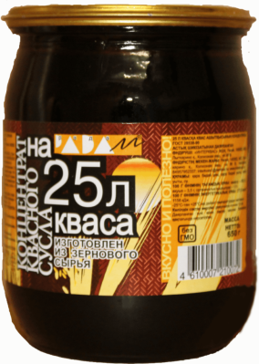 Концентрат квасного сусла на 25 литров кваса 550г ст/б