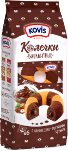Колечки сдобные Ковис с шоколадно-ореховым кремом 240г