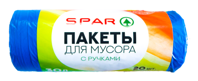Пакеты для мусора SPAR с ручками 30л 20шт SM278-1