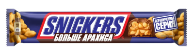 Батончик Сникерс шоколадный Больше арахиса 87г
