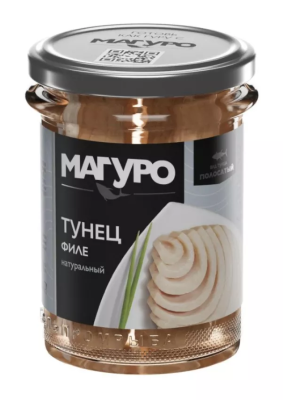Тунец полосатый филе в натуральной заливке Магуро 200г ст/б
