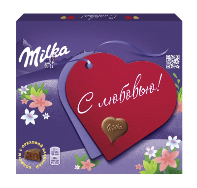Конфеты шоколадные Милка с ореховой начинкой 110г