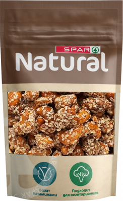 Кешью жареный в карамели с кунжутом SPAR Natural 150г